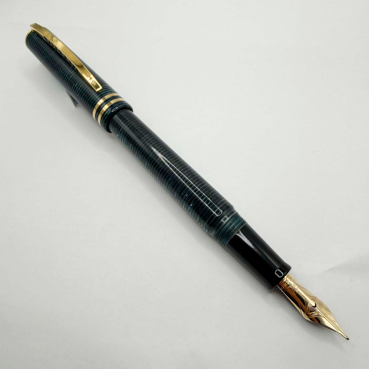 Visconti Honors the 90th Anniversary of Italy's Iconic Corsani Pen Shop Realized in the Final Stock of the Blue "Wall Street" Layered Celluloid Fountain Pen - Broad 14kt Gold Nib - An Edition of Only 20 Pens!