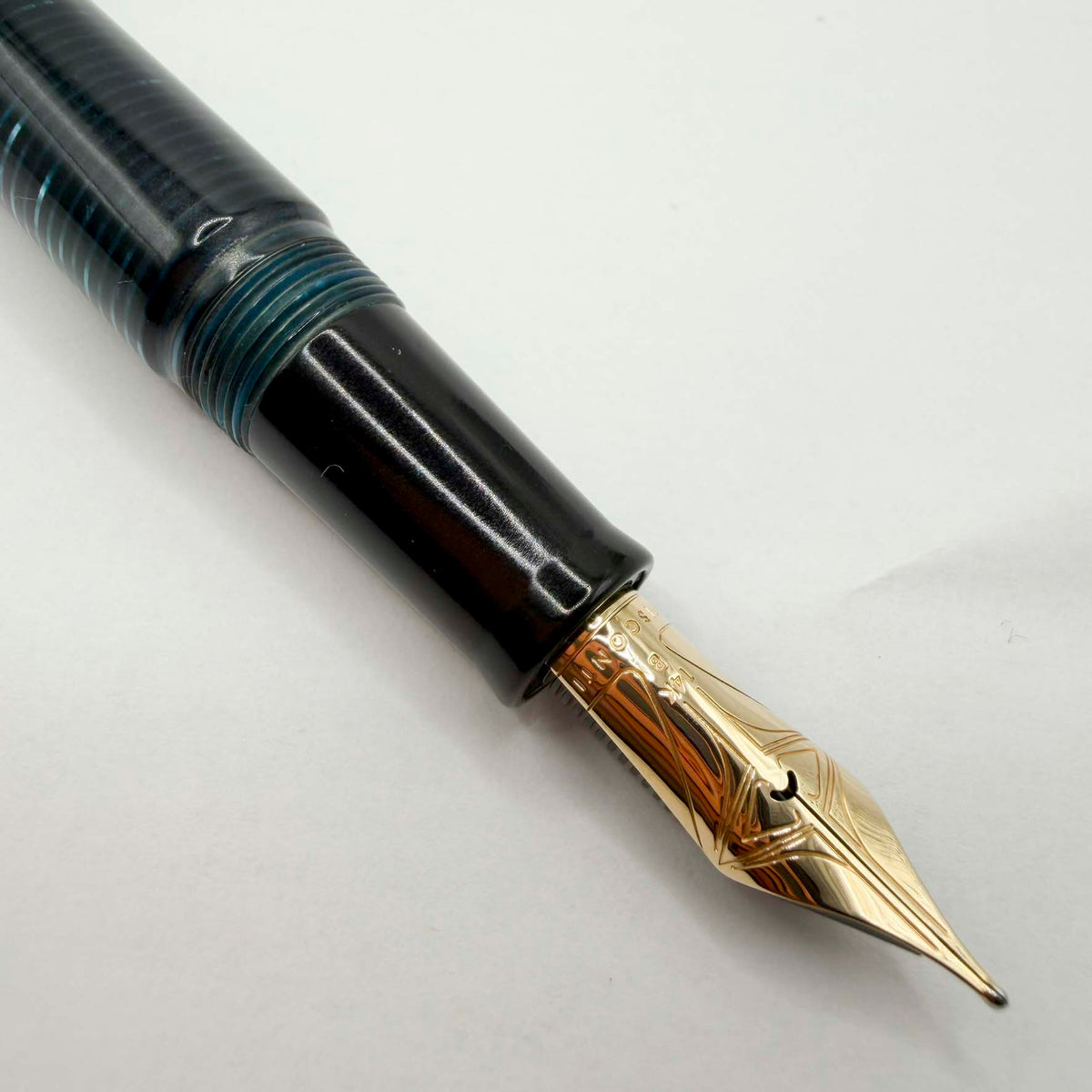 Visconti Honors the 90th Anniversary of Italy's Iconic Corsani Pen Shop Realized in the Final Stock of the Blue "Wall Street" Layered Celluloid Fountain Pen - Broad 14kt Gold Nib - An Edition of Only 20 Pens!