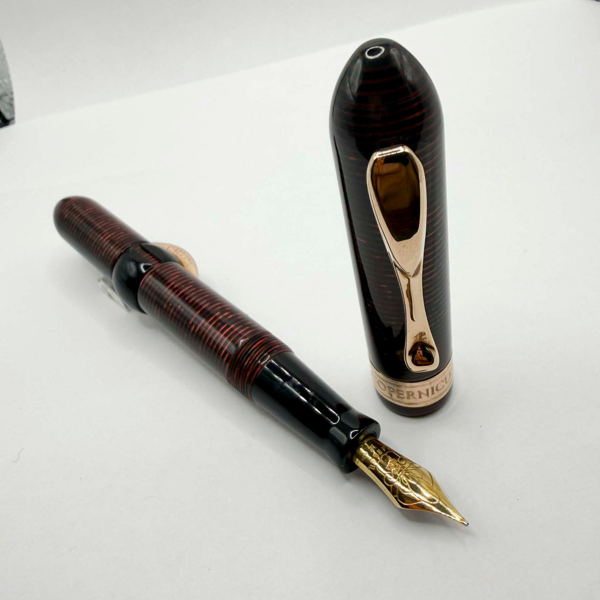 Visconti Copernicus Burgundy Celluloid Limited Edition Fountain Pen - Medium 18kt Gold Nib