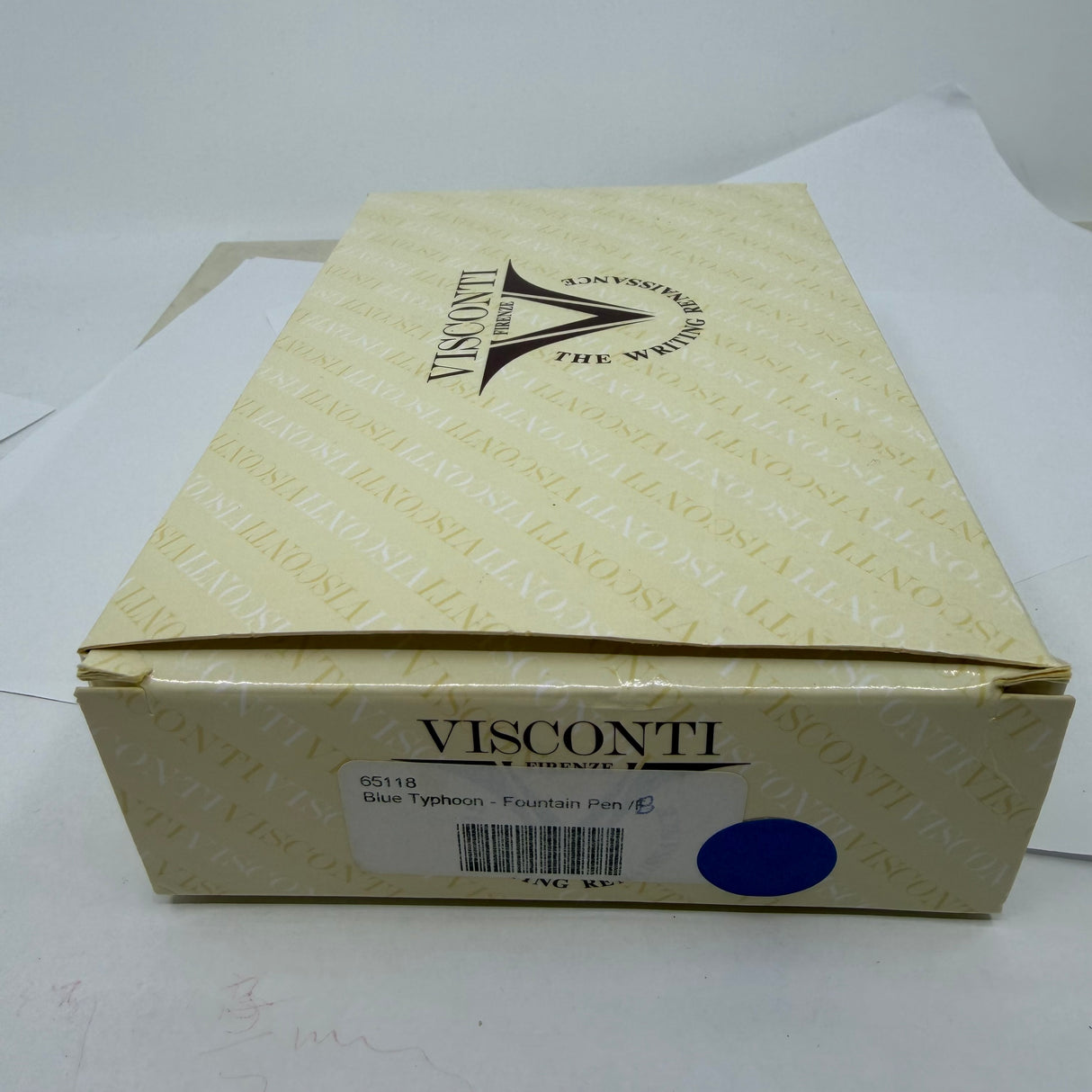 Visconti Opera Marbled Navy & Sky Blue Typhoon Limited Edition Fountain Pen - #911/1000 - Broad Chromium 18 Smarttouch Tubular Nib