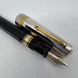 OMAS Doue Facetted Large Paragon Fountain Pen - Sterling Silver Cap - Fine 18kt Gold Nib