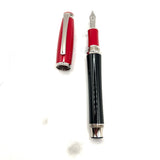 Signum (Italy) Red & Black Fountain Pen  - Broad 18kt Gold Nib