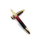 Montblanc Meisterstuck Solitaire Burgundy Lacquer Calligraphy LeGrand Fountain Pen - Firm Medium 18kt Gold Nib