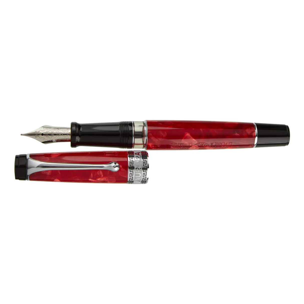 Aurora Optima Auroloide Rossa Chrome Trim Fountain Pen