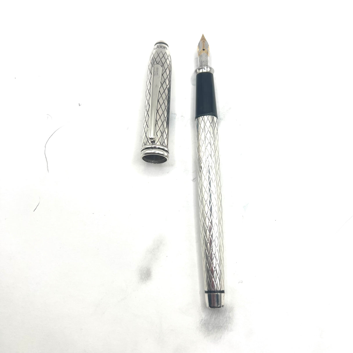 Cross Townsend Sterling Silver Fountain Pen - Made for 25th  Anniversary of Joon Pens(NYC)- Fine 18kt Gold Nib