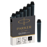 Parker Quink Mini Ink Cartridges in Black (Pack of 6)