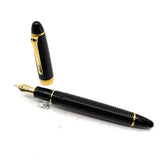Sailor 1911L Black Ribbed Fountain Pen - Nagahara Jr. Naginata Togi 21K Medium/Fine Nib