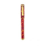 Signum (Italy) Lustrous Marbled Red & Orange  Fountain Pen - Broad 18kt Gold Nib