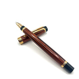 Waterman Liaison Black/Orange Woodgrain Fountain Pen-  Medium 18kt Gold Nib