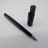 Rotring #600 Black Metal Six-Sided Fountain Pen - Medium Stainless Steel Nib