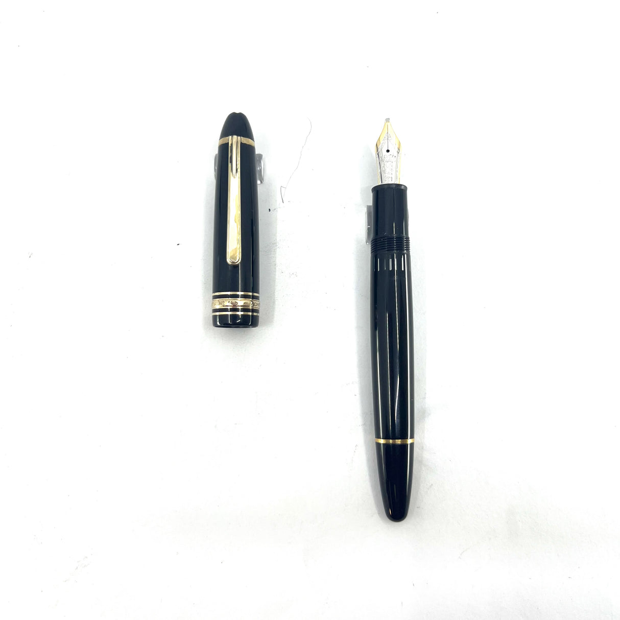 Montblanc Black Meisterstuck #146 LeGrand Fountain Pen -  Double Broad Oblique 14kt Gold Nib