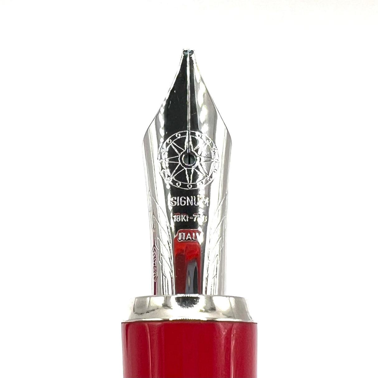 Signum (Italy) Red & Black Fountain Pen  - Broad 18kt Gold Nib