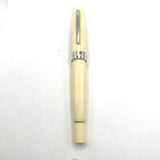 Laban Kaiser Oversized Fountain Pen - Antique Ivory Resin Finish - Broad Gold-Plated & Steel Nib