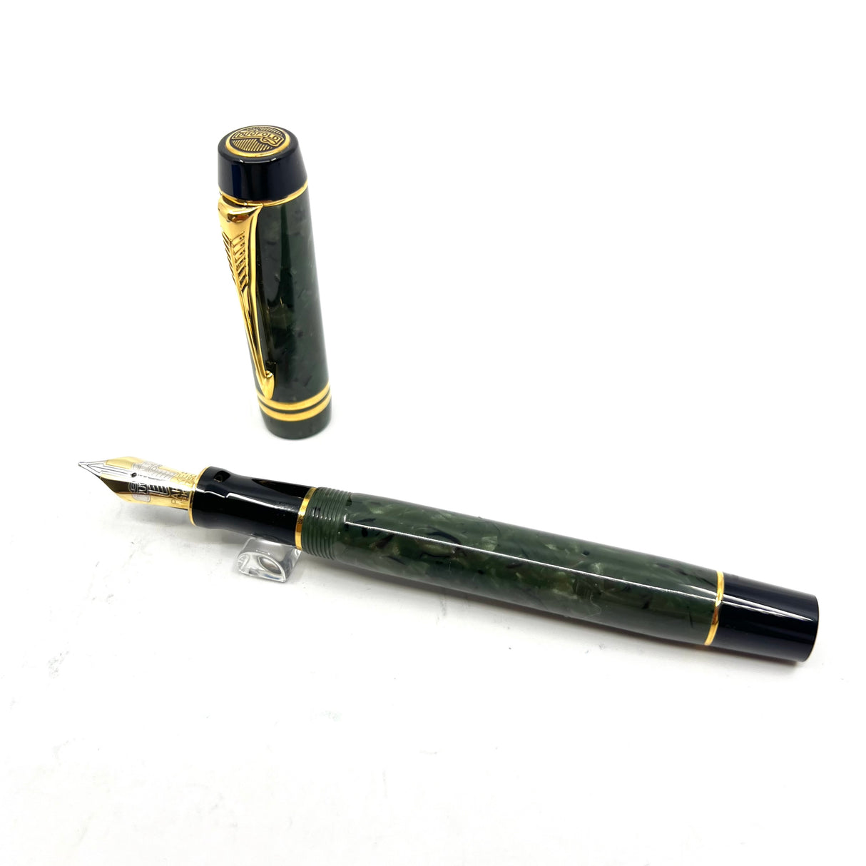 Parker Centennial (Largest Size) Duofold Jade (Grayish Green Marble) Fountain Pen