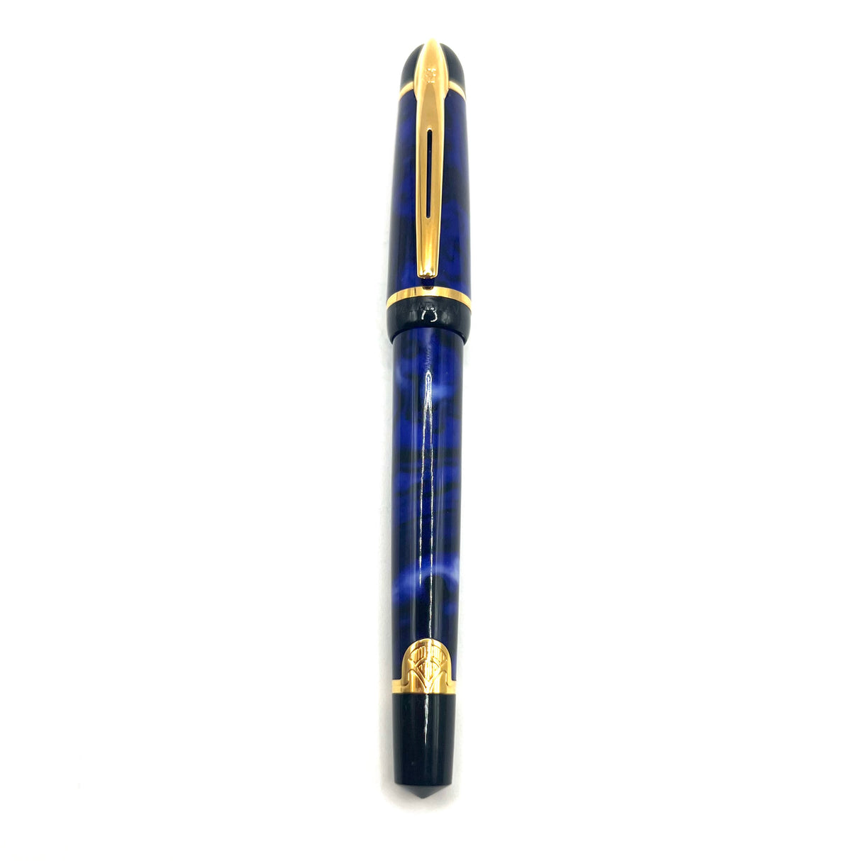 Waterman Phileas Second Generation Blue Marble Fountain Pen- Medium Gilt Steel Nib