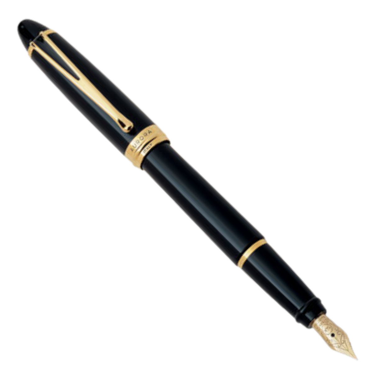 Aurora Ipsilon De Luxe Black GT - Fountain Pen (14kt Gold Nib)