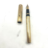 Sheaffer Grand Connaisseur Gold-Plated Vertical Line Pattern  Fountain Pen - Fine Two-Tone 18kt Gold Nib