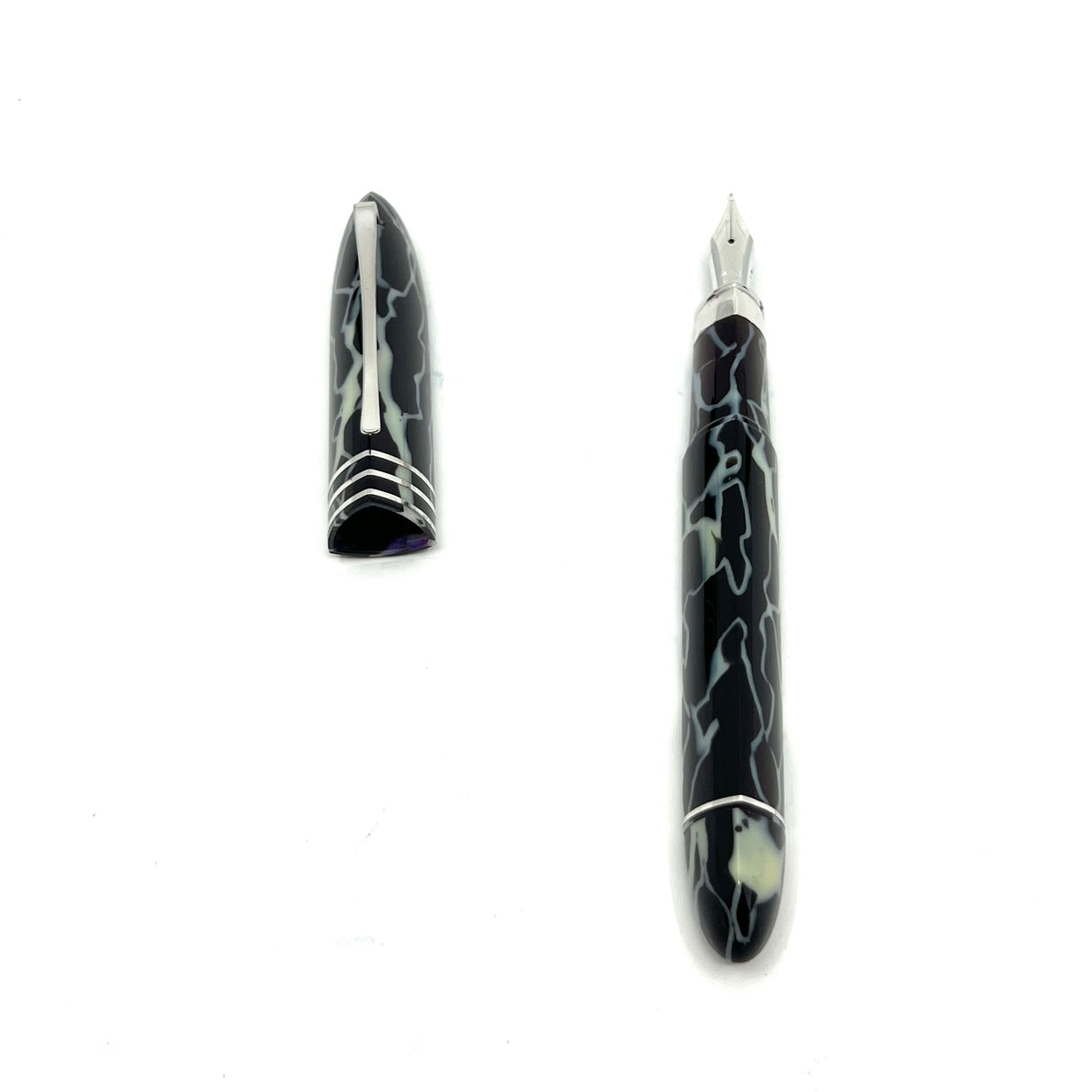 Omas #360 Black & White Marbled (Wild) Celluloid Limited Edition - Fountain Pen