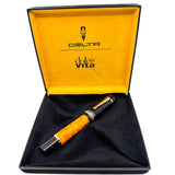 Delta - The Original Oversized DolceVita Sterling Silver Trim Fountain Pen - Extra Fine 18kt Gold Nib