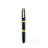 Platinum #3776 "Gathered"/Ribbed Black Fountain  Pen - Broad 14kt Gold Nib