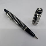 Montblanc Crystal Boheme Rollerball - Sterling Silver Stripes over Black Resin Body