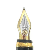 Elysee Parthenon Fountain Pen with Gold-Plated  Vertically Etched Body  - Medium 18kt Gold Nib