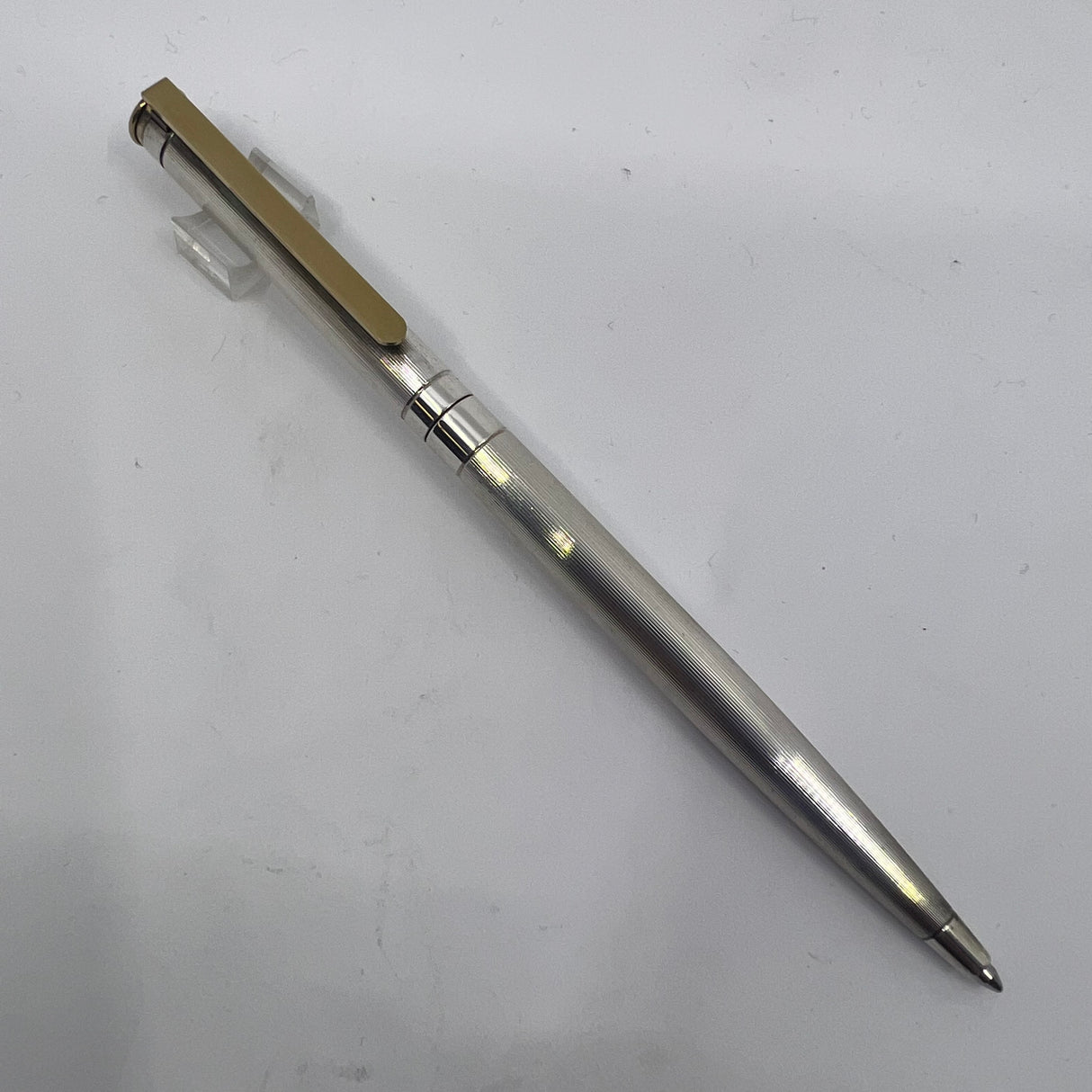 Montblanc Noblesse Silver-Plated Etched Vertical Lines Ballpoint Pen