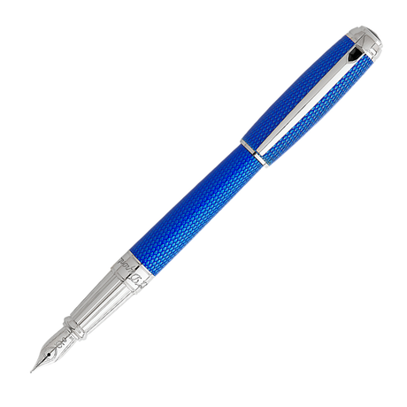 S.T. Dupont Line D Diamond Guilloche Sapphire - Fountain Pen