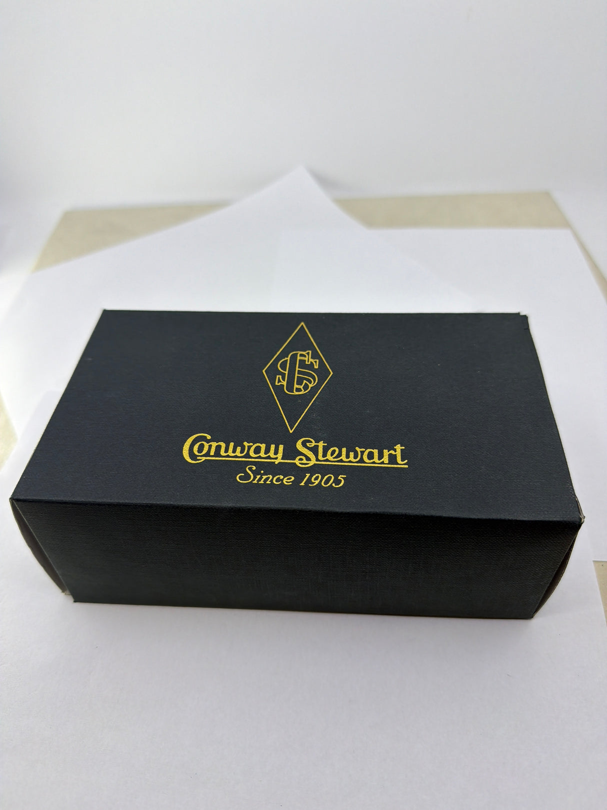 Conway Stewart Duro Rust & Yellow Swirls Fountain Pen - Fine 18kt Gold Nib