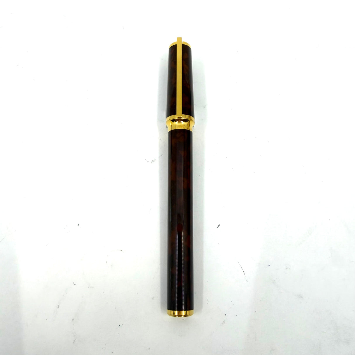S. T. Dupont  Montparnasse Chairman  (Largest) Tortoiseshell Laque de Chine Fountain Pen - Fine 18kt Gold Nib - Rarely Found in MINT Condition!