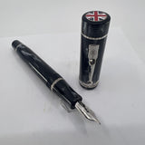 Conway Stewart Churchill "Sir Winston" London Smoke Gray Celluloid Fountain Pen Limited Edition  - Flexible Fine 18kt Gold Nib