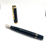 Pelikan Souveran M1000 Black Fountain Pen with Gold-Plated Trim-  Flexible Fine 18kt Gold Nib