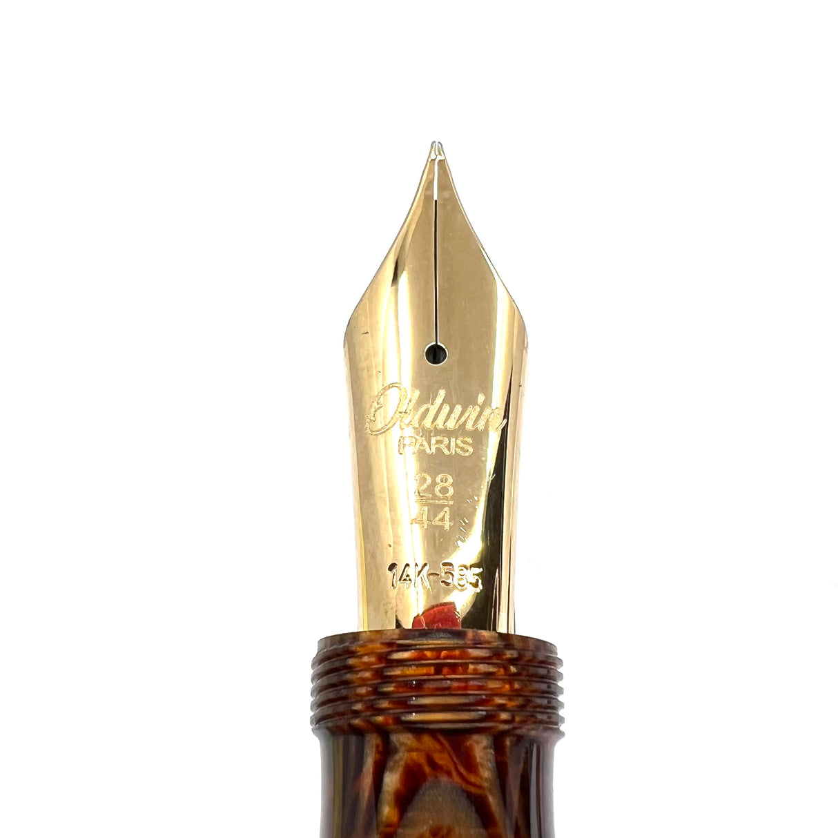Oldwin (Paris) Torpedo Bronze Arco Spina (Fish Bone) Pattern Celluloid LE Fountain Pen