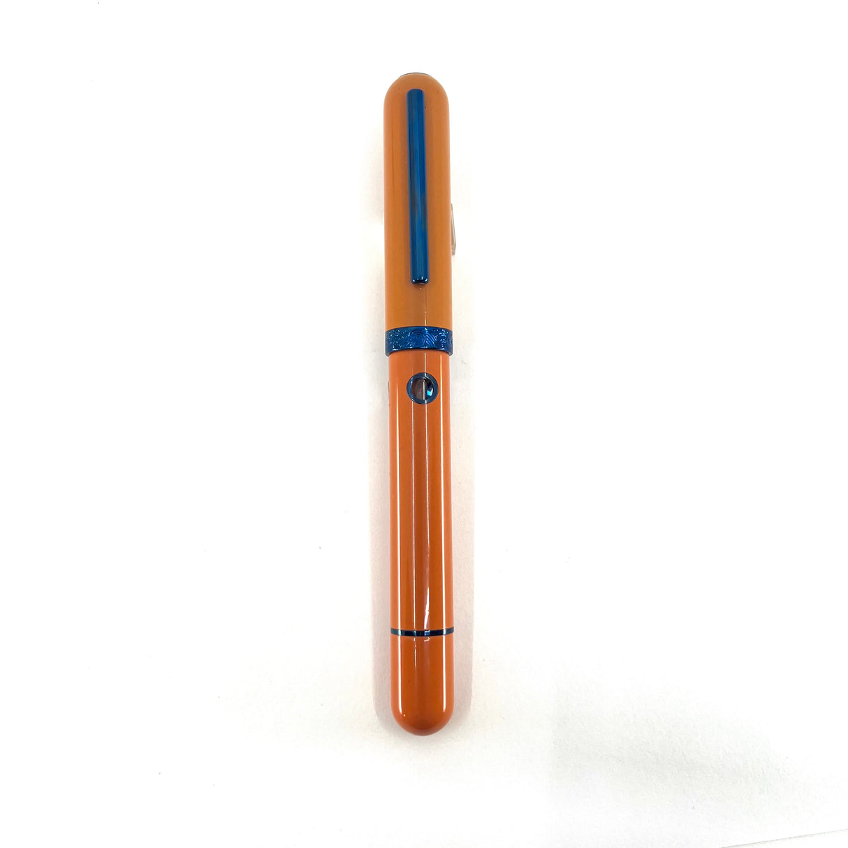 Nahvalur Orange Nautilus Limited Edition Fountain Pen - Blue Metallic Trim - (FPH 77th Anniversary Edition) - Fine 14kt Gold Nib
