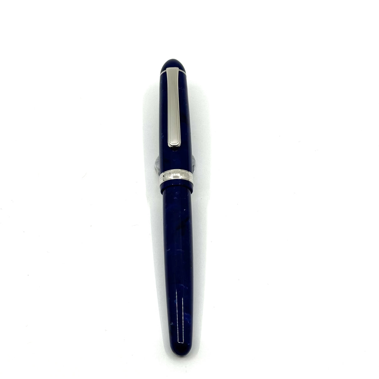 Platinum Pen Co. #3776 Celluloid Midnight Blue Ocean Fountain Pen  - Broad 14kt Gold Nib