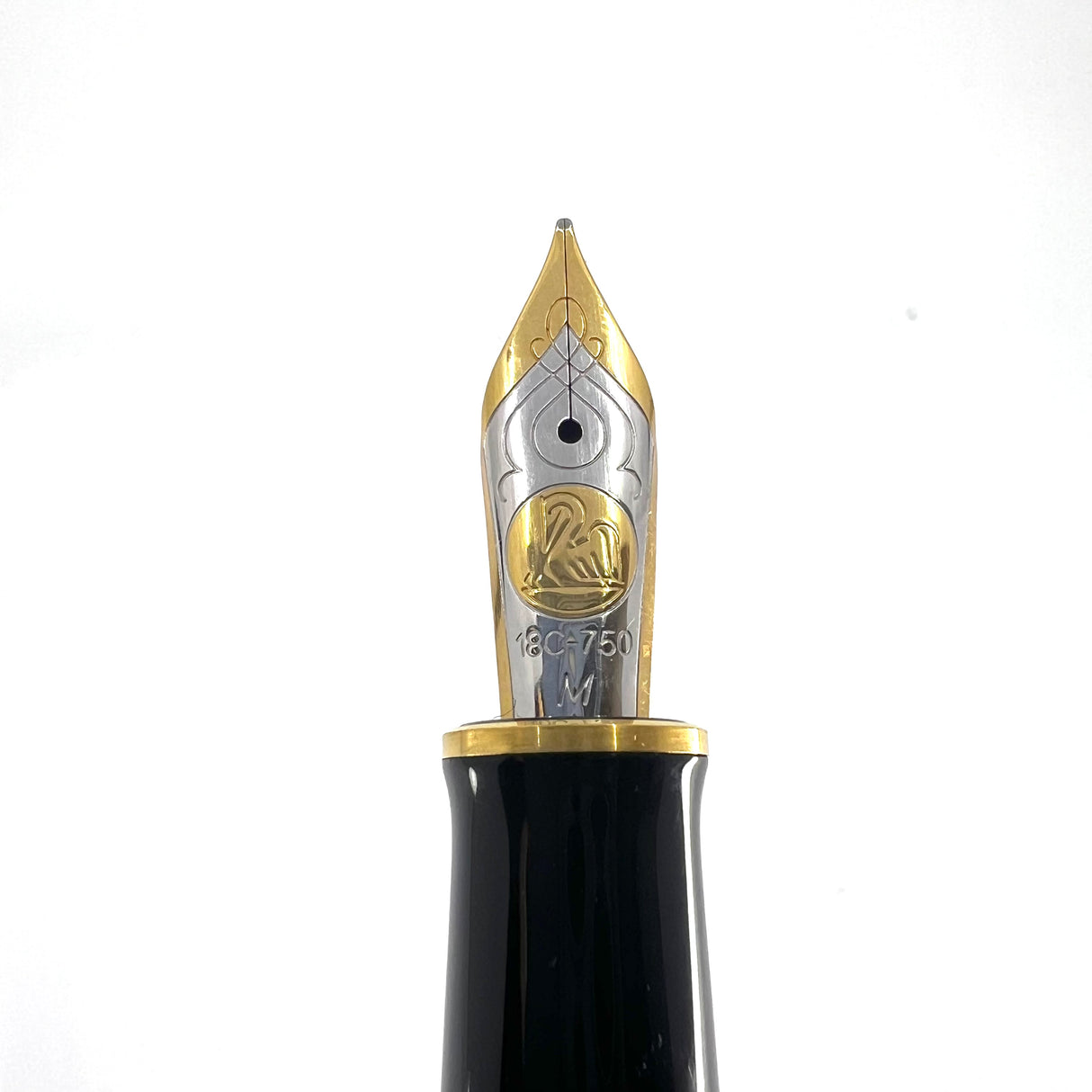 Pelikan M800 Black/Red Striped Fountain Pen - The Original! - Medium 18kt Gold Nib