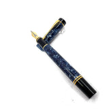Parker Centennial (Largest Size) Duofold Blue Marble Fountain Pen - Early #31 Fine 14kt Gold Nib