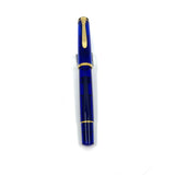 Pelikan M200 Cobalt Blue Transparent Fountain Pen - Italic Broad Gold-Plated Nib