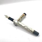 Parker International (Standard Size) Pearl & Black Duofold Fountain Pen  -  ITALIC BROAD 18kt Gold Nib