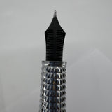 Aurora Alpha Tuscan Night Lustrous Marbled Charcoal Fountain Pen - Medium 14kt Gold Nib