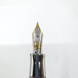 Visconti Opera Fountain Pen with Burgundy Streaking on Lustrous White Backdrop - Medium 14kt Gold Nib