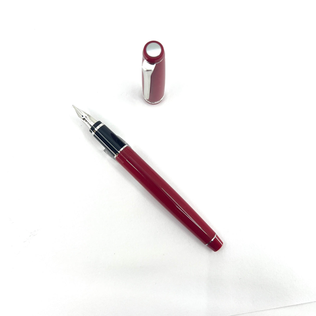 Pilot Red Resin Falcon Fountain Pen - Flexible Broad 14kt Gold Nib