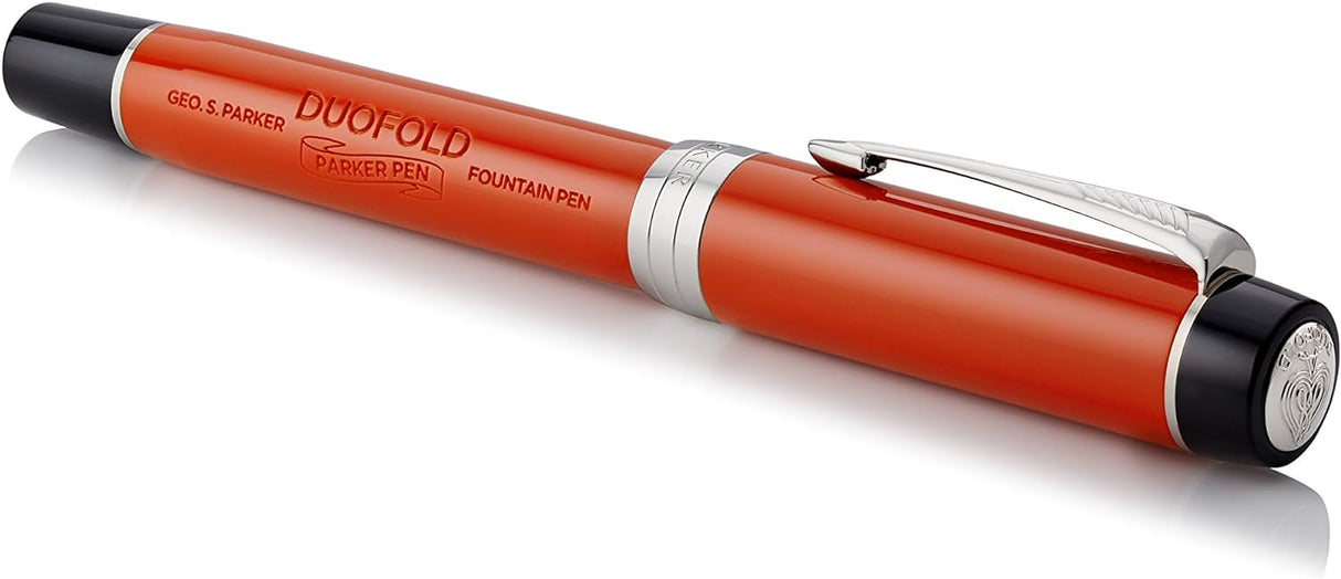 Parker Duofold Big Red Vintage Centennial Fountain Pen with Chrome Trim