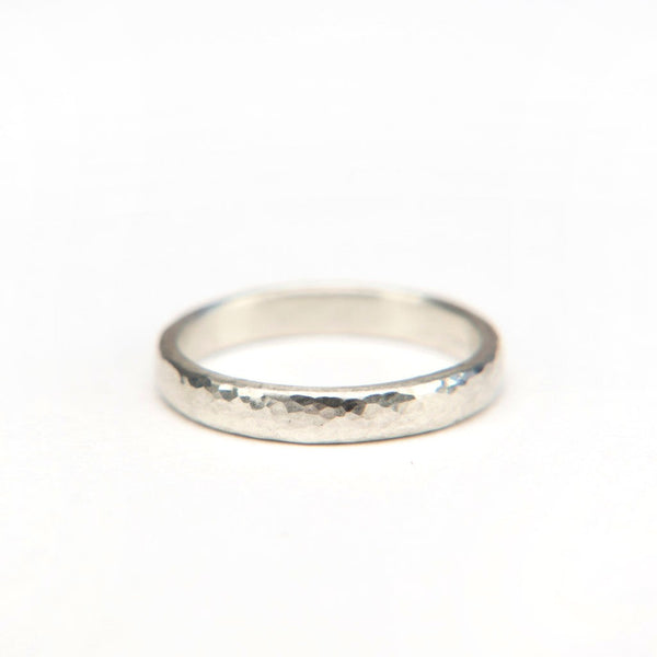 Black Barc - Hammered Thin Band - Sterling Silver, Size 6