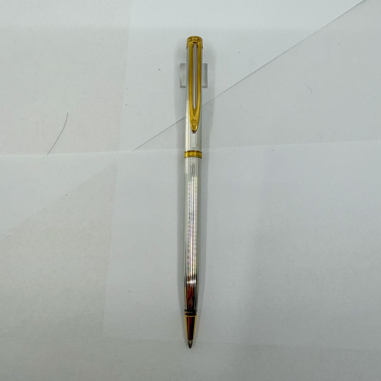 Waterman Gentleman Sterling Silver Ribbed Pattern Ballpoint  Pen