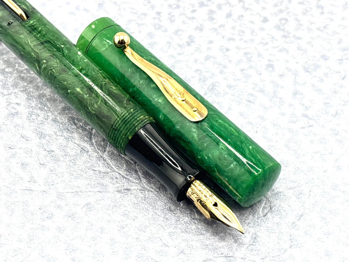 Aikin Lambert  New York "Mercantile"  Jade Green Celluloid   Fountain Pen