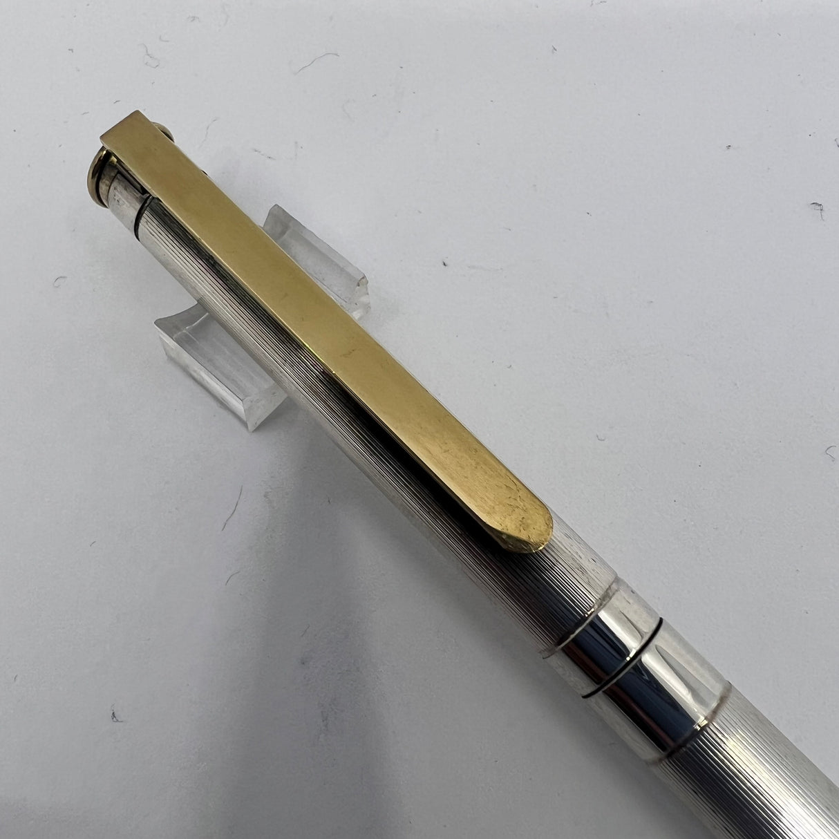 Montblanc Noblesse Silver-Plated Etched Vertical Lines Ballpoint Pen
