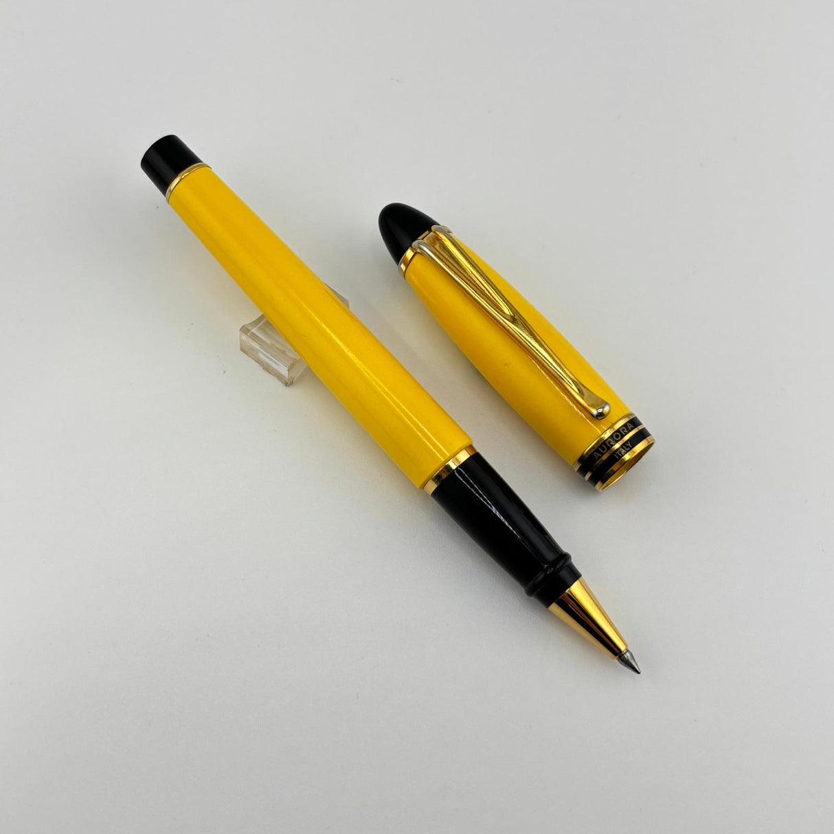 Aurora Ipsilon Resin Yellow Pen Set  - Fountain Pen Rollerball and Ballpoint