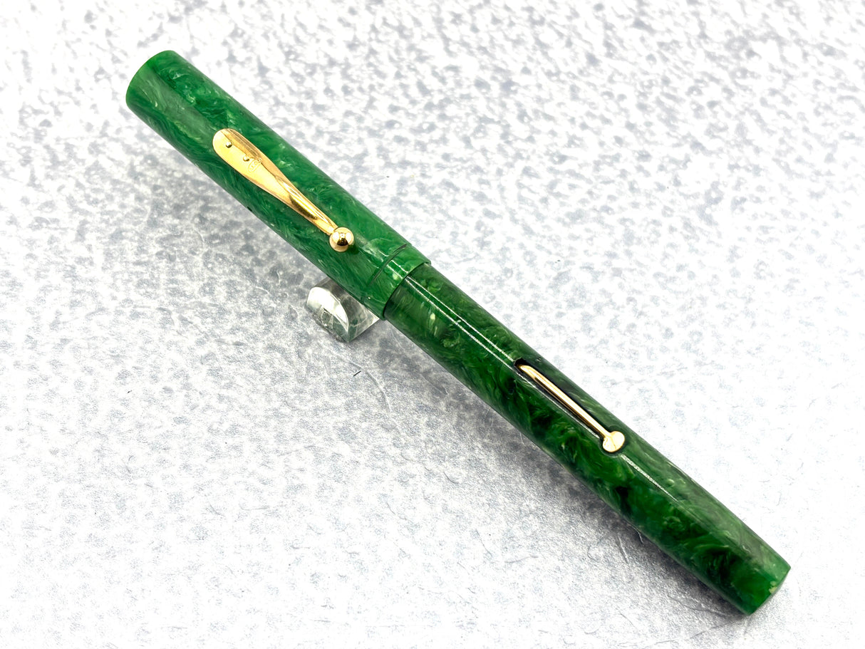 Aikin Lambert  New York "Mercantile"  Jade Green Celluloid   Fountain Pen