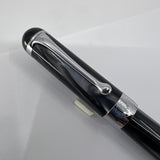 Aurora Alpha Tuscan Night Lustrous Marbled Charcoal Fountain Pen - Medium 14kt Gold Nib